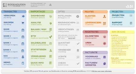 Boekhouden in excel voorbeeld menu